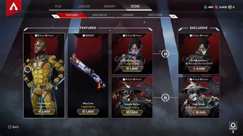This part of the Apex Legend&39;s store is for Item Packs. . Apex item shop